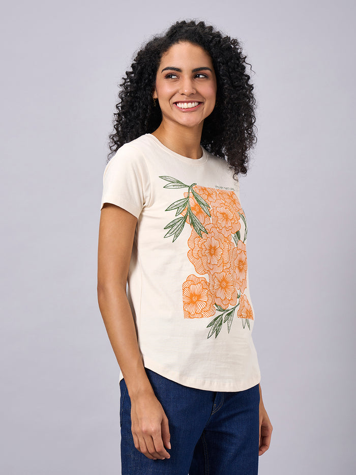 Women's 100% Organic Cotton Regular Fit Tshirt Natural