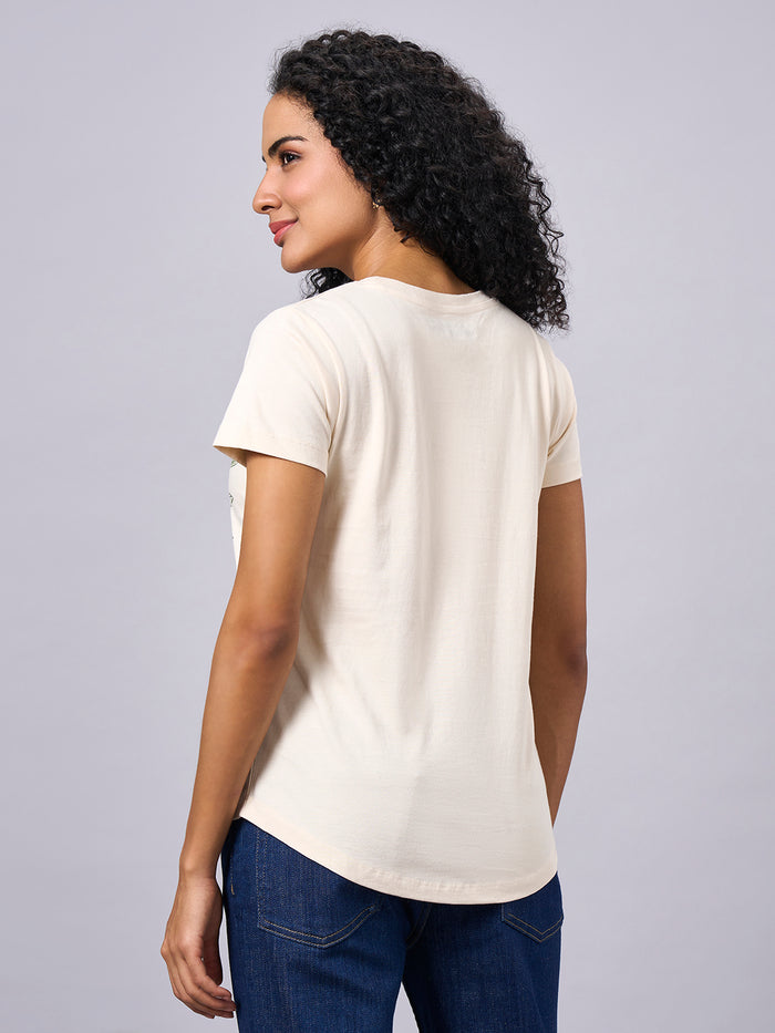 Women's 100% Organic Cotton Regular Fit Tshirt Natural