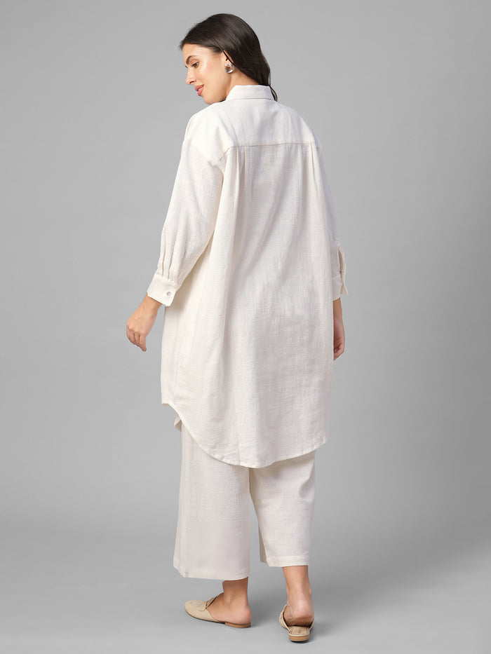 Women's Offwhite 100% Cotton Boxy Fit Kurta