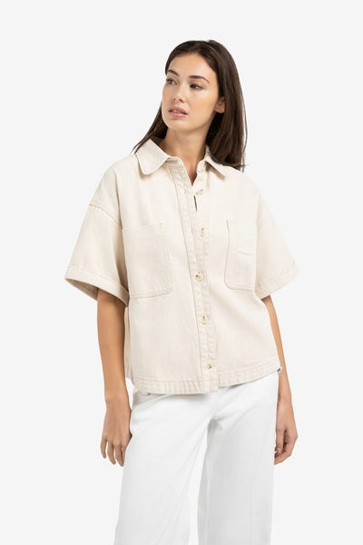 Yaya Denim Jacket Desert Beige - Precious Sparkle