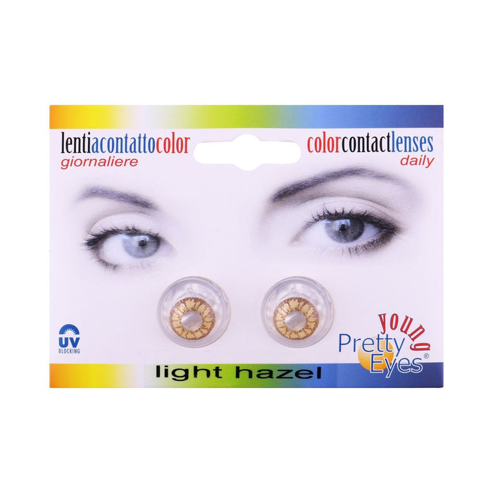 Young Pretty Eyes Cosmetic Contact Lenses, Diameter 14.2, 2.0 Count Light Hazel Color - Makkah Pharmacy