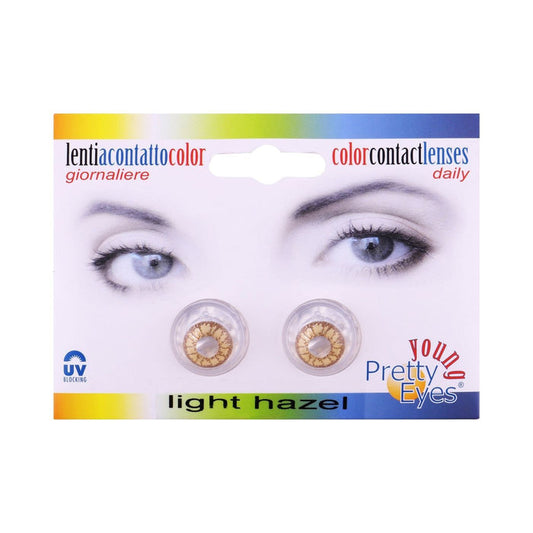 Young Pretty Eyes Cosmetic Contact Lenses, Diameter 14.2, 2.0 Count Light Hazel Color - Makkah Pharmacy