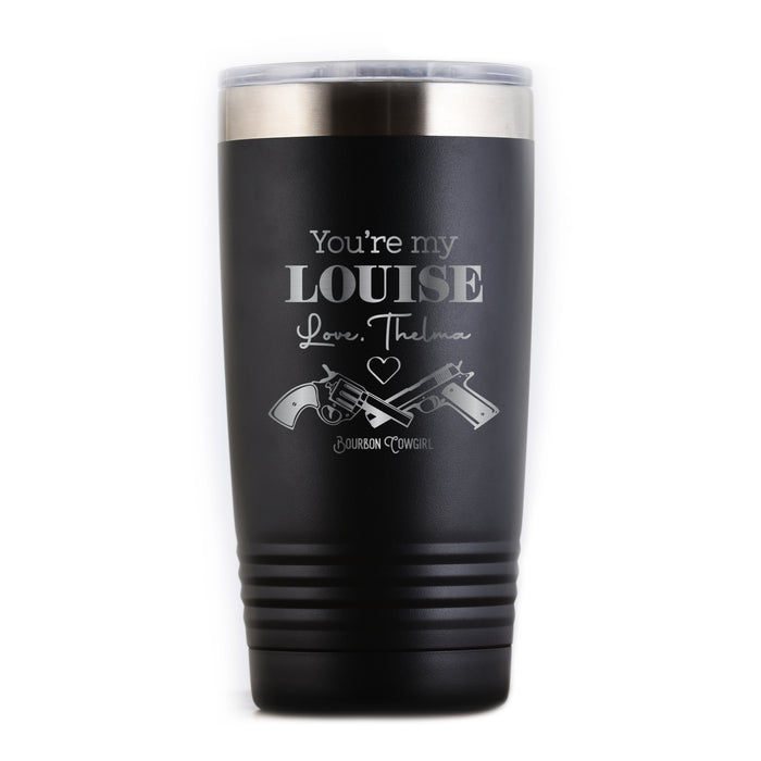 Black My Louise tumbler with guns