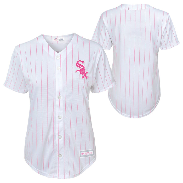 Youth White Sox Pink PinStripe Jersey