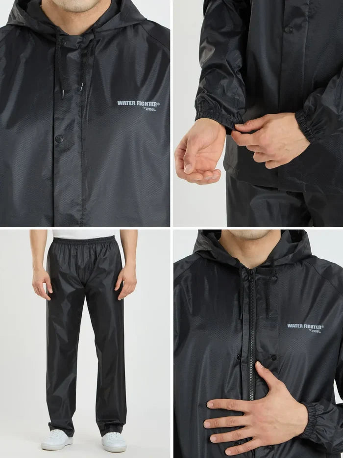 ZEEL Raincoat WF1021 Waterproof Hooded Rain Suit with Pant for Men & Women | Windproof Bike Riding Rainwear with Reflective Safety Logo