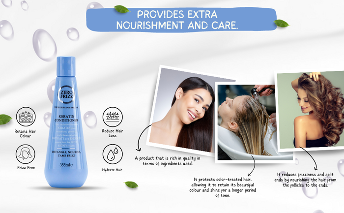 Zero Frizz Keratin Smoothing Conditioner 355 ml - Makkah Pharmacy
